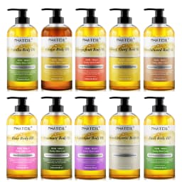 PHATOIL 260ml Body Oil For Moisturizing & Soothes Skin Ginger Grapefruit Rose Lavender Massage Body Oils Long-Lasting Fragrance