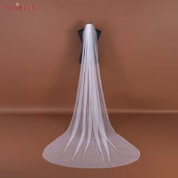 TOPQUEEN V107 Cathedral Bridal Wedding Veil Crystal Beaded Veil With Crystal Edge 1 Layer Soft Wedding Accessories Customizable