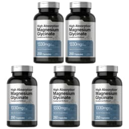 Magnesium Glycinate 1330mg (Elemental Magnesium) 250 Capsules Chelated Buffered Minerals Non-GMO Gluten Free Dietary Supplement