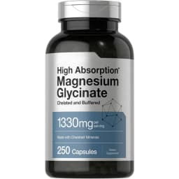 Magnesium Glycinate 1330mg (Elemental Magnesium) 250 Capsules Chelated Buffered Minerals Non-GMO Gluten Free Dietary Supplement