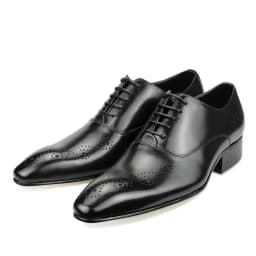 Black Dress Shoes Oxfords for Mens Luxury Business Party Banquet Daily Retro Genuine Leather Shoe Lace-up Handmade Wedding Shoes
