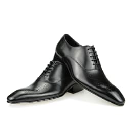 Black Dress Shoes Oxfords for Mens Luxury Business Party Banquet Daily Retro Genuine Leather Shoe Lace-up Handmade Wedding Shoes
