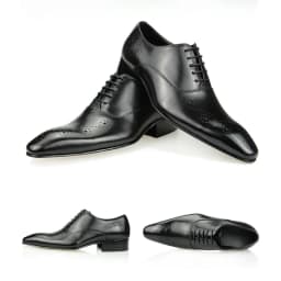 Black Dress Shoes Oxfords for Mens Luxury Business Party Banquet Daily Retro Genuine Leather Shoe Lace-up Handmade Wedding Shoes
