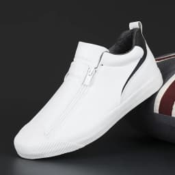 Winter Men Leather Casual Shoes Fashion Double Zipper High Tops Flat Shoes Slip on Plush Male Sneakers Loafers Tenis Masculino