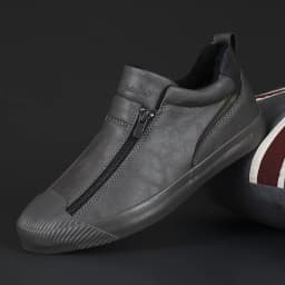 Winter Men Leather Casual Shoes Fashion Double Zipper High Tops Flat Shoes Slip on Plush Male Sneakers Loafers Tenis Masculino