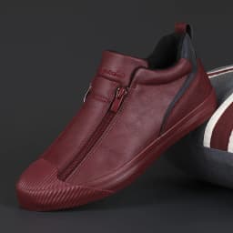 Winter Men Leather Casual Shoes Fashion Double Zipper High Tops Flat Shoes Slip on Plush Male Sneakers Loafers Tenis Masculino