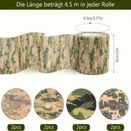 6 Roll Camouflage Kinesiologia Bandage Outdoor Hunting Camouflage Stealth Tape Elbow Pads Knee Brace Support Elastic Bandage Gym