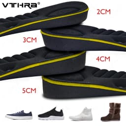 VTHRA 2-5cm Magnet Invisible Arch Height Increase Insoles Cushion Adjustable Shoes Heel Insert Taller Support Absorbant Foot Pad