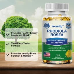 Rhodiola Rosea Capsules - High Strength Rhodiola Rosea Complex Supplement, Mood, Brain, Non-GMO, Gluten-Free