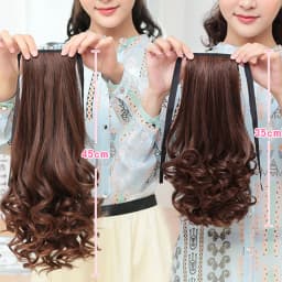 Allaosify Brown Black Heat Resistant Synthetic Pony Tail Hair Extensions Drawstring Ponytail 12"
