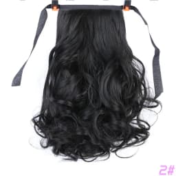 Allaosify Brown Black Heat Resistant Synthetic Pony Tail Hair Extensions Drawstring Ponytail 12"