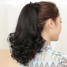Allaosify Brown Black Heat Resistant Synthetic Pony Tail Hair Extensions Drawstring Ponytail 12"