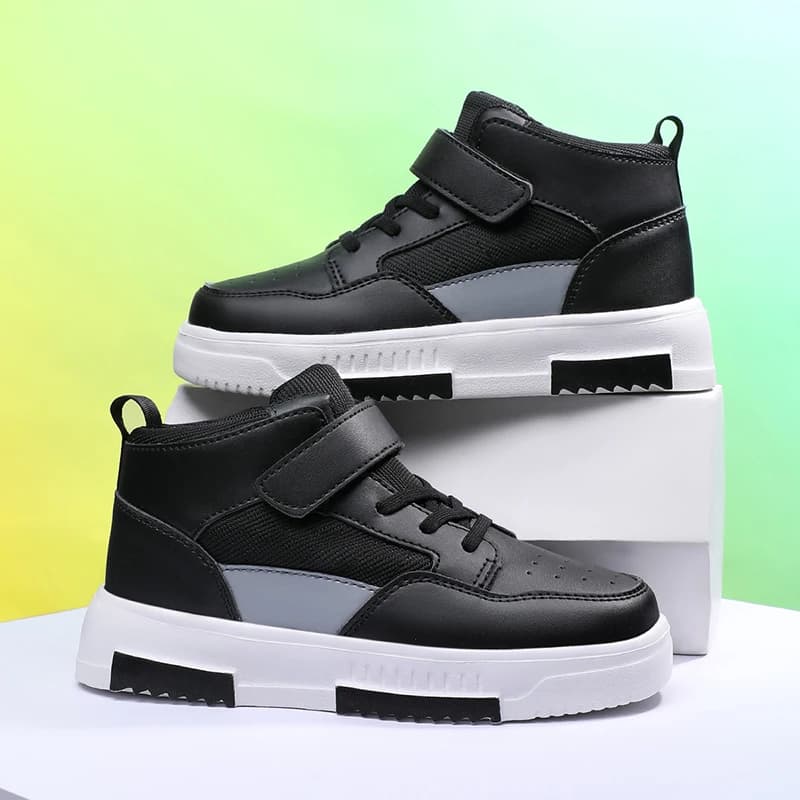 Childrens Skate Shoes High-Quality Leather Wear-Resistant Outdoor Walking Shoes Flat Breathable Comfortable Sneakers for Kids