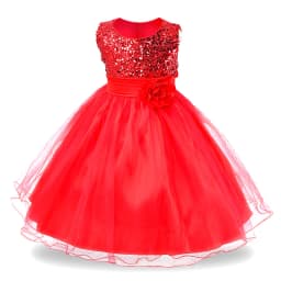 Baby Children Girl Dress NEW Kids Ceremonies Party Summer Princess Wedding Party Dress Sequins Sleeveless For Girls Clothes