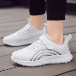 2025 Girls Casual Shoes Child White Mesh Sneakers Student Kids Summer Sock Footwear Fashion Children Sport Shoes Running Autumn