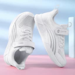 2025 Girls Casual Shoes Child White Mesh Sneakers Student Kids Summer Sock Footwear Fashion Children Sport Shoes Running Autumn