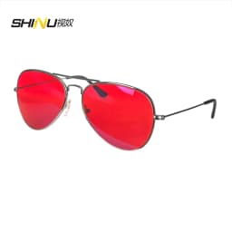 Blue Light Protection Eyewear Women Red Lens Glasses Men Better Sleep Night Improve Improve Sleep Insomnia Metal Frame 3 Size