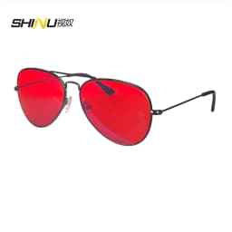Blue Light Protection Eyewear Women Red Lens Glasses Men Better Sleep Night Improve Improve Sleep Insomnia Metal Frame 3 Size
