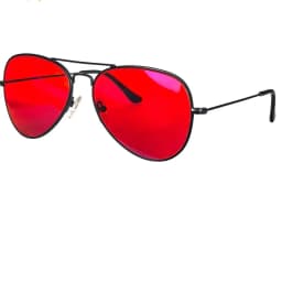 Blue Light Protection Eyewear Women Red Lens Glasses Men Better Sleep Night Improve Improve Sleep Insomnia Metal Frame 3 Size
