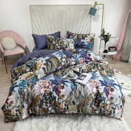 29Color 4/6Pcs Luxury Egyptian Cotton Bedding Set Queen King size Bright Flamingo Leaf Duvet Cover Bed sheet set Fitted sheet