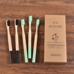 Bamboo Toothbrush 5Pack Adult Medium Bristles Eco Friendly Cepillo Dientes Bambu Oral Care Toothbrush Clareador De Dente Brushes