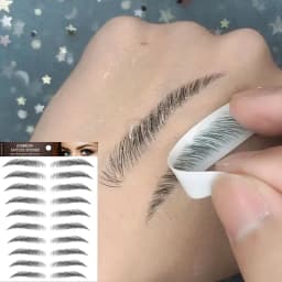 6D Eyebrow Tattoos Sticker Waterproof Long Lasting Natural Hair-Like Fake Eyebrows Stickers for Brow Grooming Shaping