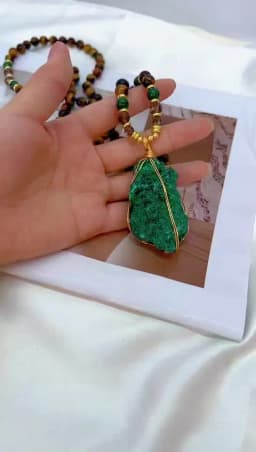 Ethnic Malachite Jasper Pendant Necklaces Women 8mm Tiger Eye Stone Knotted Woven Necklace Fashion Handmade Jewelry Gifts Bijoux
