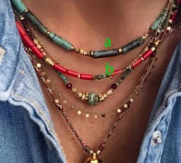 Natural African Turquoise Bead Necklace with Titanium Steel Accessories European And American Popular Personality Energy Jewelry