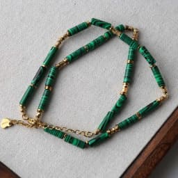 Natural African Turquoise Bead Necklace with Titanium Steel Accessories European And American Popular Personality Energy Jewelry