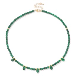 4mm Green Aventurine Beads Necklace Natural Stone Water Drop Charm Necklaces For Women Men Amethysts Tiger Eye Choker Jewelry