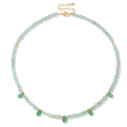 4mm Green Aventurine Beads Necklace Natural Stone Water Drop Charm Necklaces For Women Men Amethysts Tiger Eye Choker Jewelry