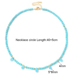 4mm Green Aventurine Beads Necklace Natural Stone Water Drop Charm Necklaces For Women Men Amethysts Tiger Eye Choker Jewelry