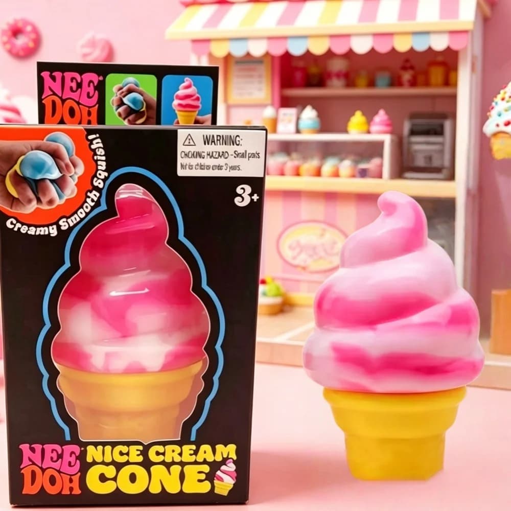 New Needoh Ice Cream Sensory Toy, Squeeze Stress Relief Blocks, Stress Reduction, Puzzle Solving Emotional Regulation