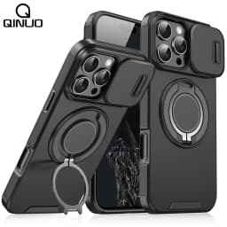 Heavy-duty Rugged Magnetic Stand Case For iPhone 18 17 Air 16 E 15 14 13 12 Pro Max Plus Slide Camera Protect For Magsafe Cover
