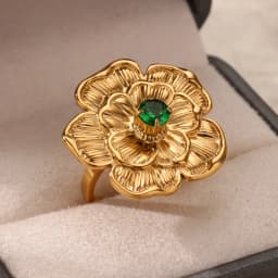 Luxury Stainless Steel Rings Gold Plated Colorful Stone Zircon Crystal Heart Ring For Women Wedding Boho Jewelry Christmas Gift