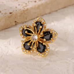 Luxury Stainless Steel Rings Gold Plated Colorful Stone Zircon Crystal Heart Ring For Women Wedding Boho Jewelry Christmas Gift