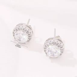 Delicate Small Round Stud Earrings Women with Shiny Cubic Zirconia Simple Versatile for Teens Fashion Jewelry