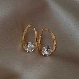 Korean Fashion Zircon Drop Earrings For Women Jewelry 2026 Trending New Luxury Women's Geometric Hoop Earrings Pendientes Gifts