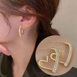 Korean Fashion Zircon Drop Earrings For Women Jewelry 2026 Trending New Luxury Women's Geometric Hoop Earrings Pendientes Gifts