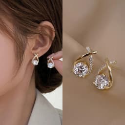 Korean Fashion Zircon Drop Earrings For Women Jewelry 2026 Trending New Luxury Women's Geometric Hoop Earrings Pendientes Gifts