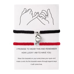 Handmade Heart Magnet Bracelet for Women Men Fashion Adjustable Braided Couple Bracelet Lovers Bestie Friendship Jewelry Sets