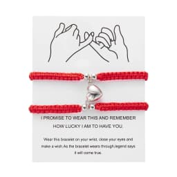 Handmade Heart Magnet Bracelet for Women Men Fashion Adjustable Braided Couple Bracelet Lovers Bestie Friendship Jewelry Sets