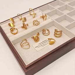 Stainless Steel Circle Hollow Opening Rings for Women Punk Multi Layer Wide Edge Metal Rings Christmas Jewelry Gift Wholesale