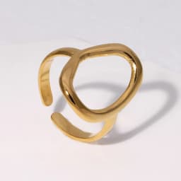 Stainless Steel Circle Hollow Opening Rings for Women Punk Multi Layer Wide Edge Metal Rings Christmas Jewelry Gift Wholesale
