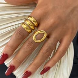 Stainless Steel Circle Hollow Opening Rings for Women Punk Multi Layer Wide Edge Metal Rings Christmas Jewelry Gift Wholesale