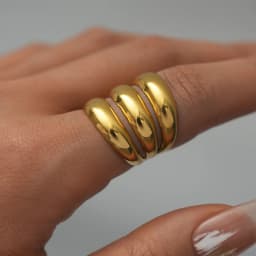 Stainless Steel Circle Hollow Opening Rings for Women Punk Multi Layer Wide Edge Metal Rings Christmas Jewelry Gift Wholesale