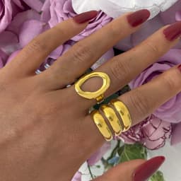 Stainless Steel Circle Hollow Opening Rings for Women Punk Multi Layer Wide Edge Metal Rings Christmas Jewelry Gift Wholesale
