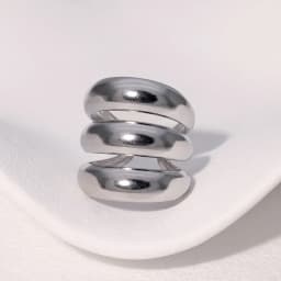 Stainless Steel Circle Hollow Opening Rings for Women Punk Multi Layer Wide Edge Metal Rings Christmas Jewelry Gift Wholesale