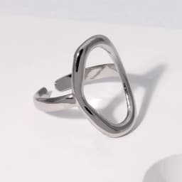 Stainless Steel Circle Hollow Opening Rings for Women Punk Multi Layer Wide Edge Metal Rings Christmas Jewelry Gift Wholesale