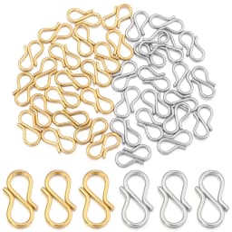 30pcs Stainless Steel S Shape End Clasps Hooks Chains Connectors For Jewelry Making DIY Handmade Bracelets Necklace Accessories